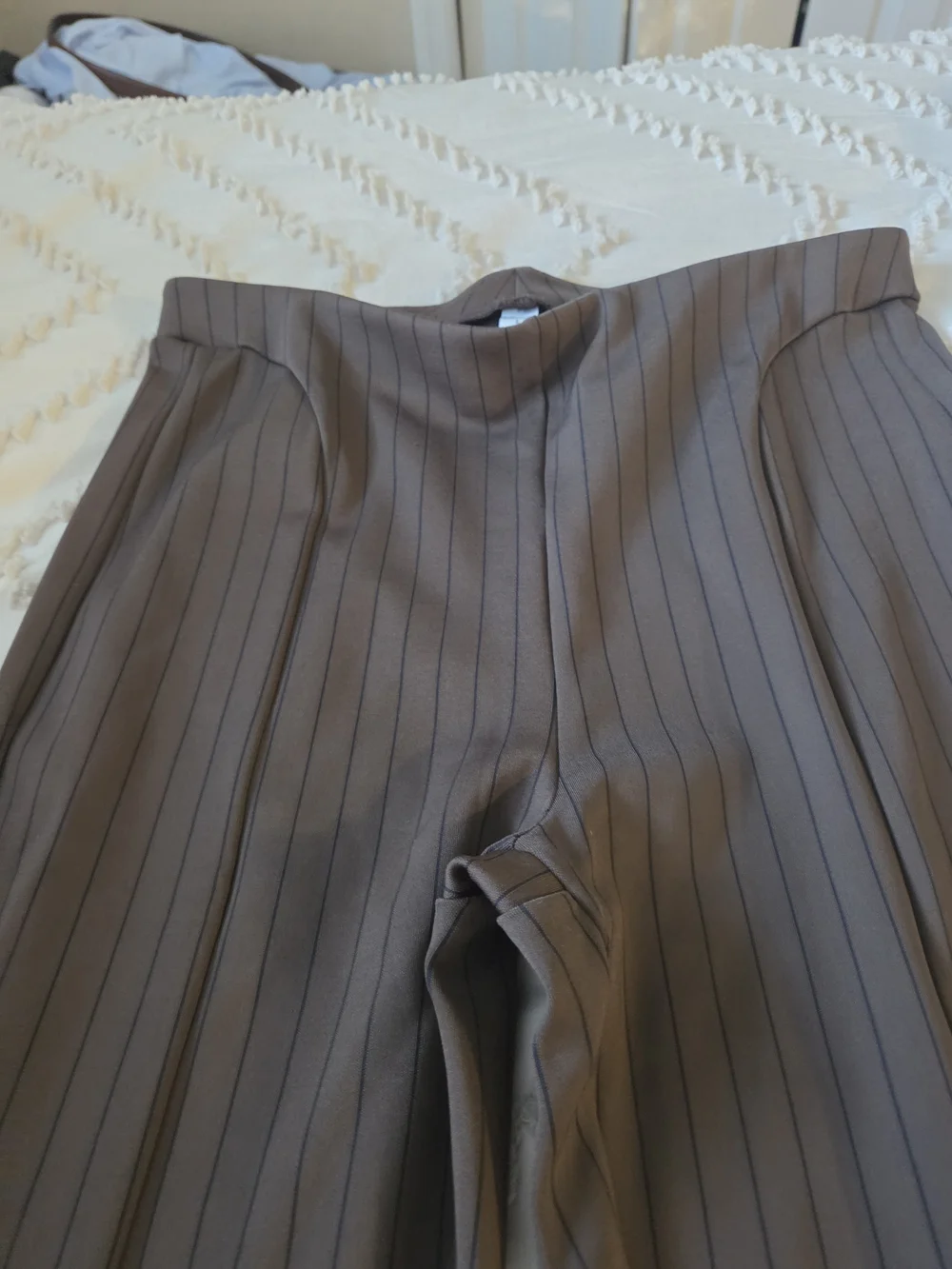 ALO Yoga Brown Pinstripe Boot-Cut Pants